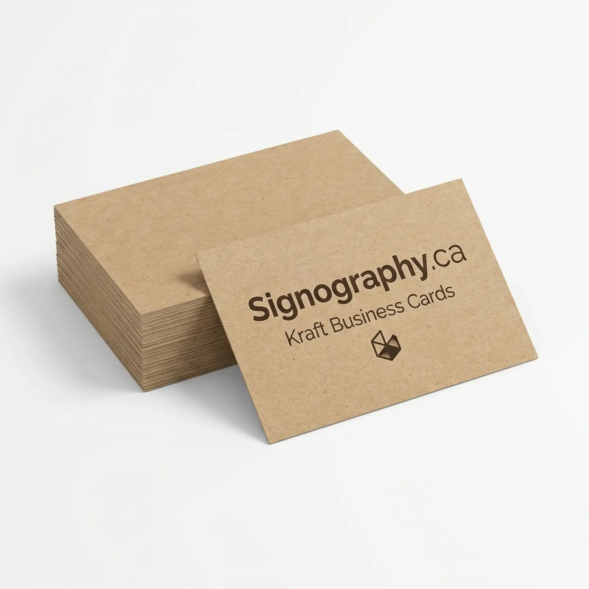 Stack of 18PT Kraft Business Cards