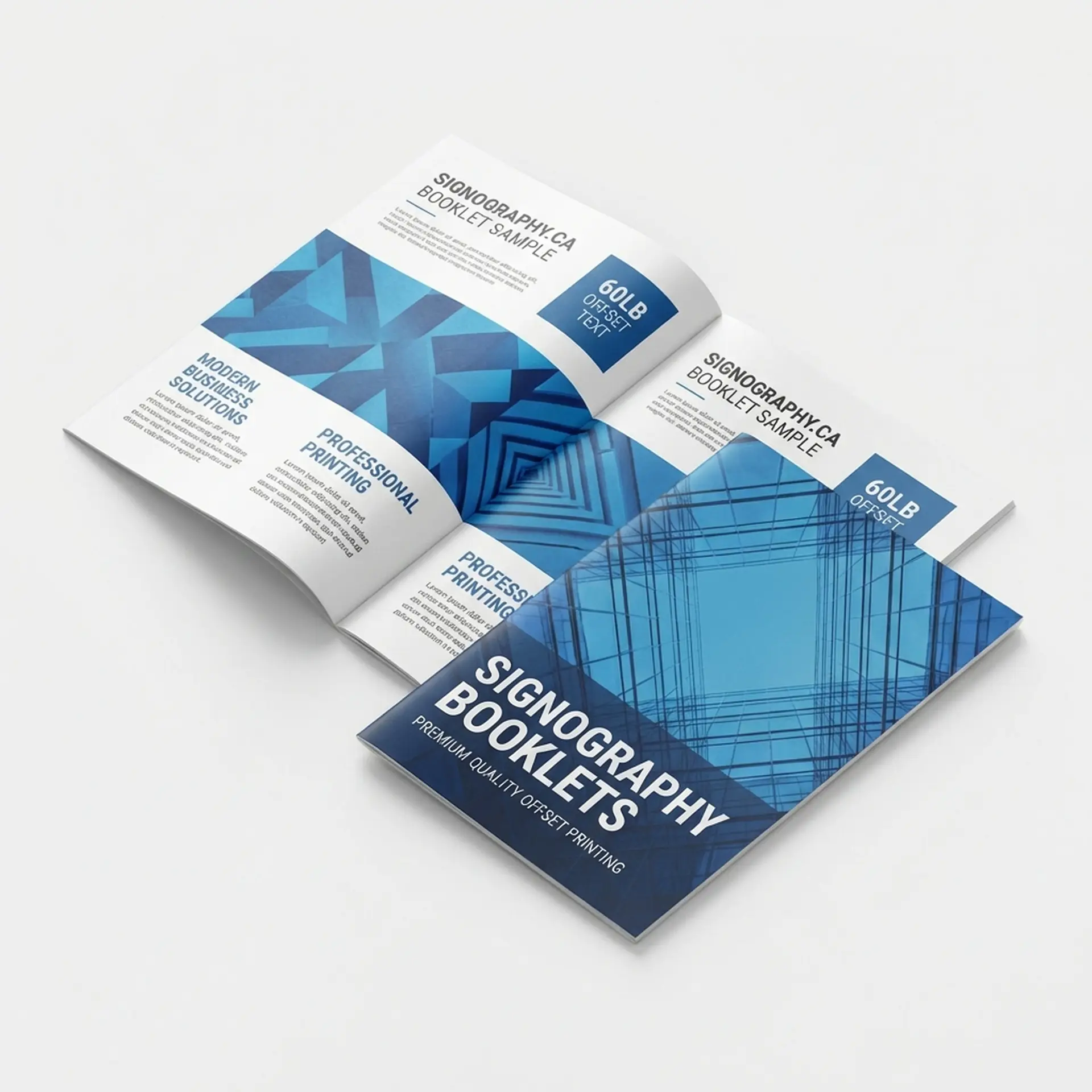 Stack of 8.5x11 booklets on 60lb offset text