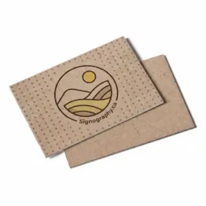 Kraft Paper Postcards stack on recycled board