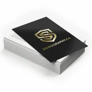 Metallic Foil Business Cards in gold and silver