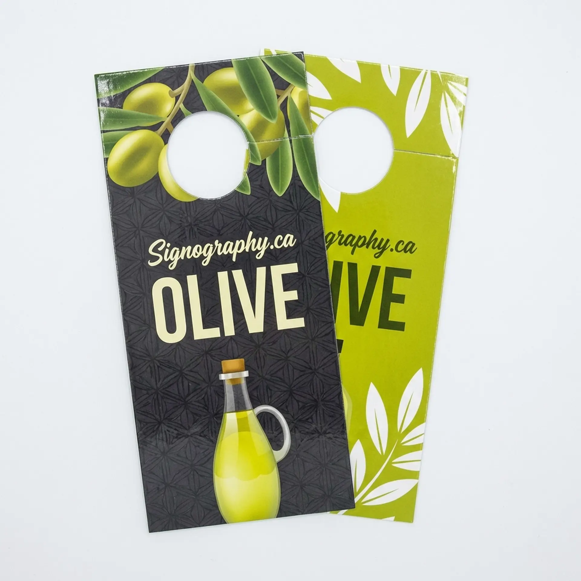 Glossy Door Hangers 14PT UV High Gloss stacked