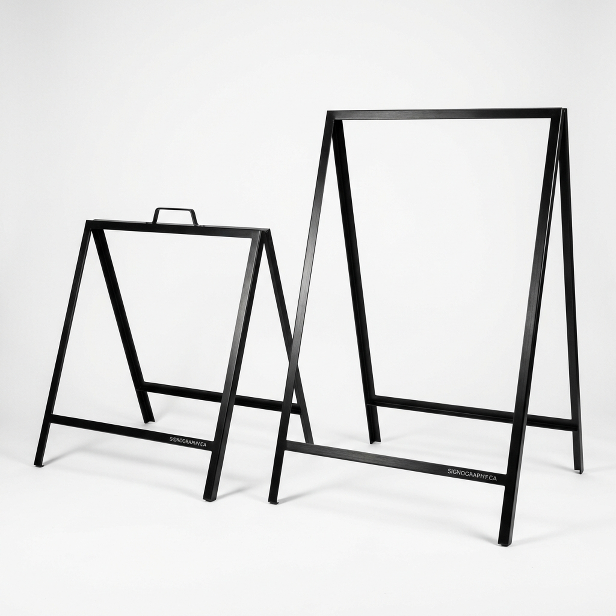 Black metal A Frame Stand for office or sidewalk signage