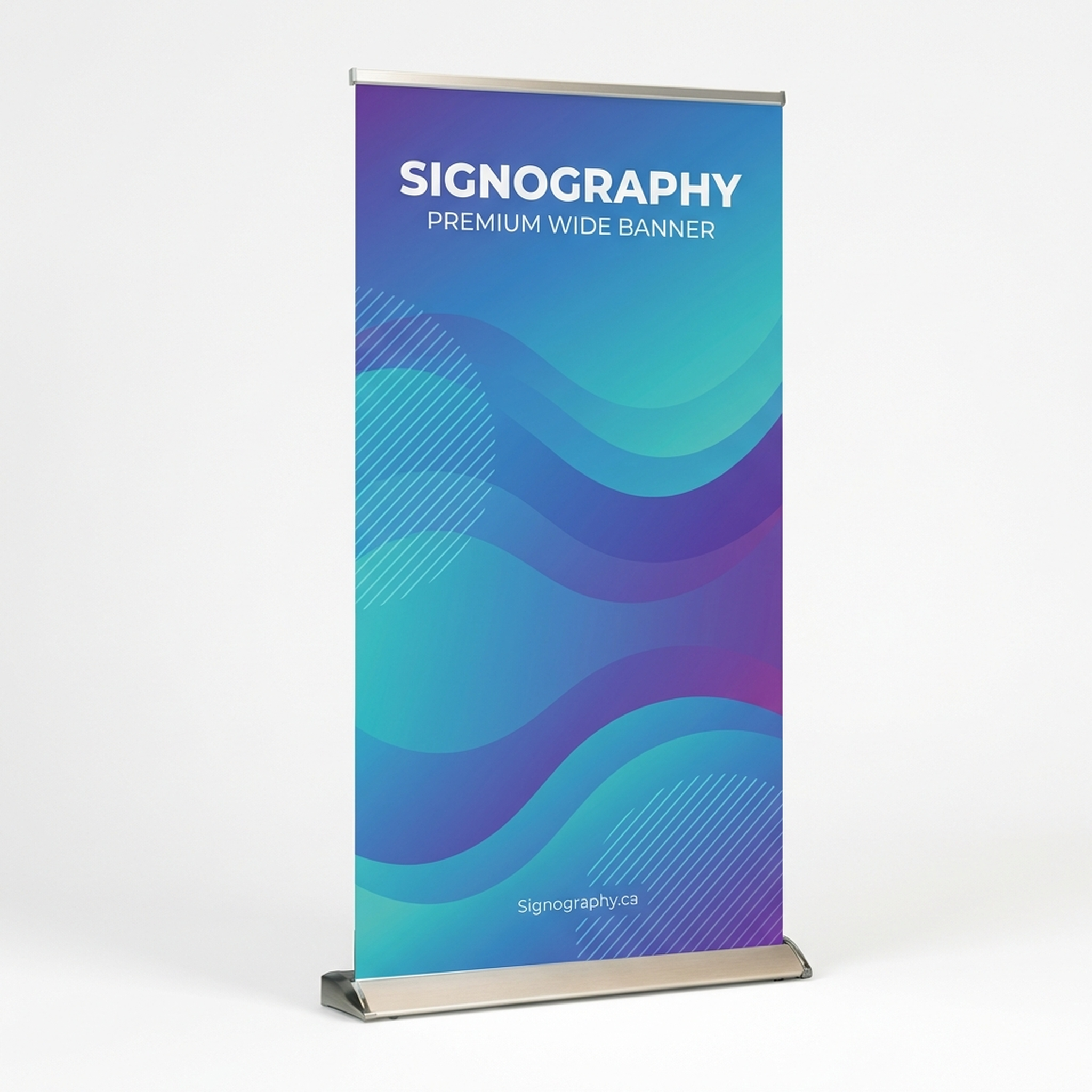 Premium Wide Pull Up Banner displayed fully extended