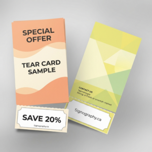 Tear Cards 13pt Enviro Uncoated - Eco-friendly perforated card stock